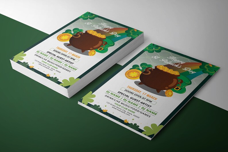 St. Patrick's Day Flyer Template Saint Patrick's Day Celebration Flyer Photoshop & Ms Word Template INSTANT DOWNLOAD image 3
