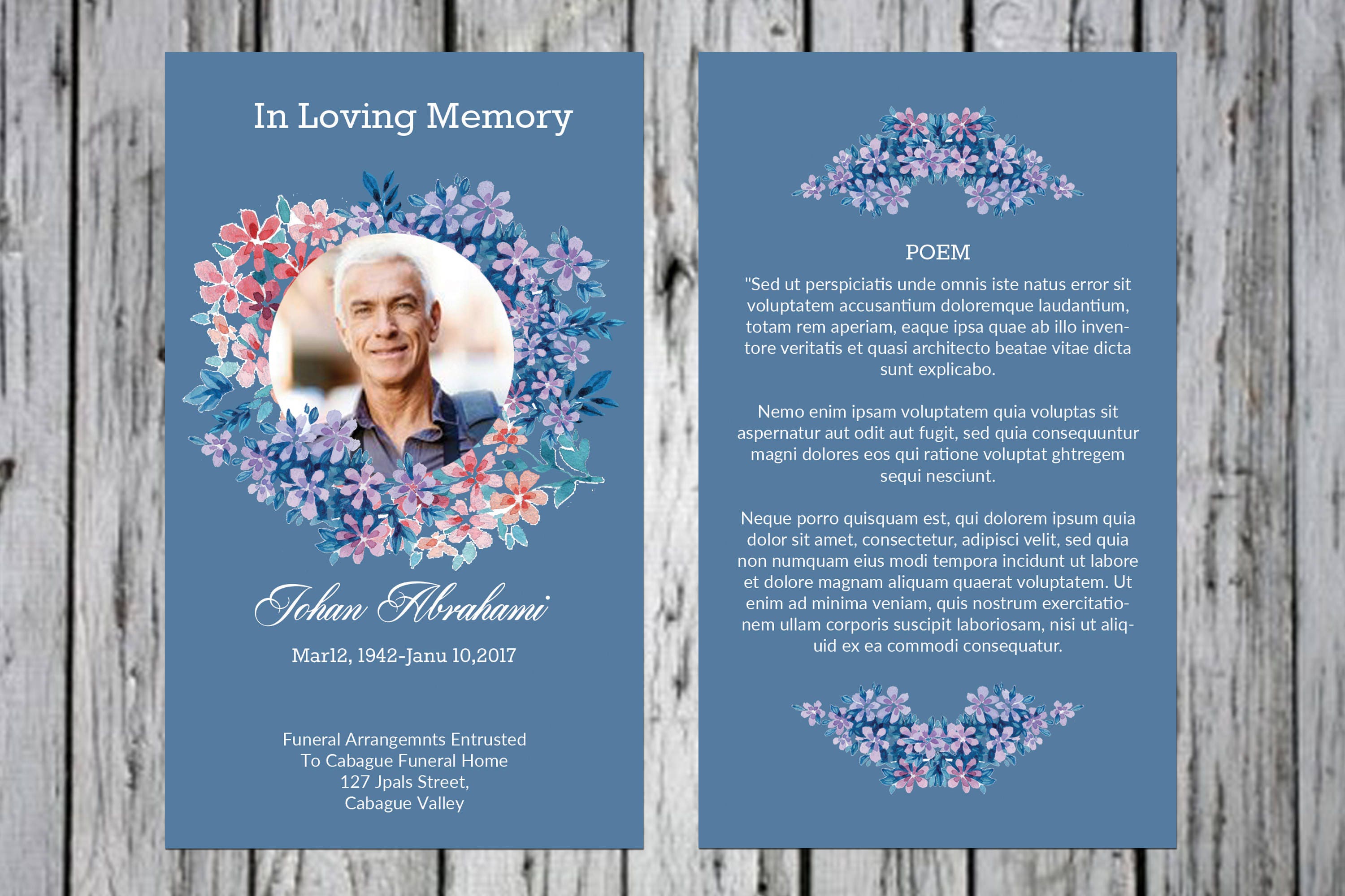 Funeral Prayer Card Template