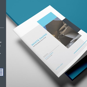 Modello di white paper, modello per brochure aziendale, profilo aziendale / Brochure aziendale pulita / Modello Ms Word e InDesign