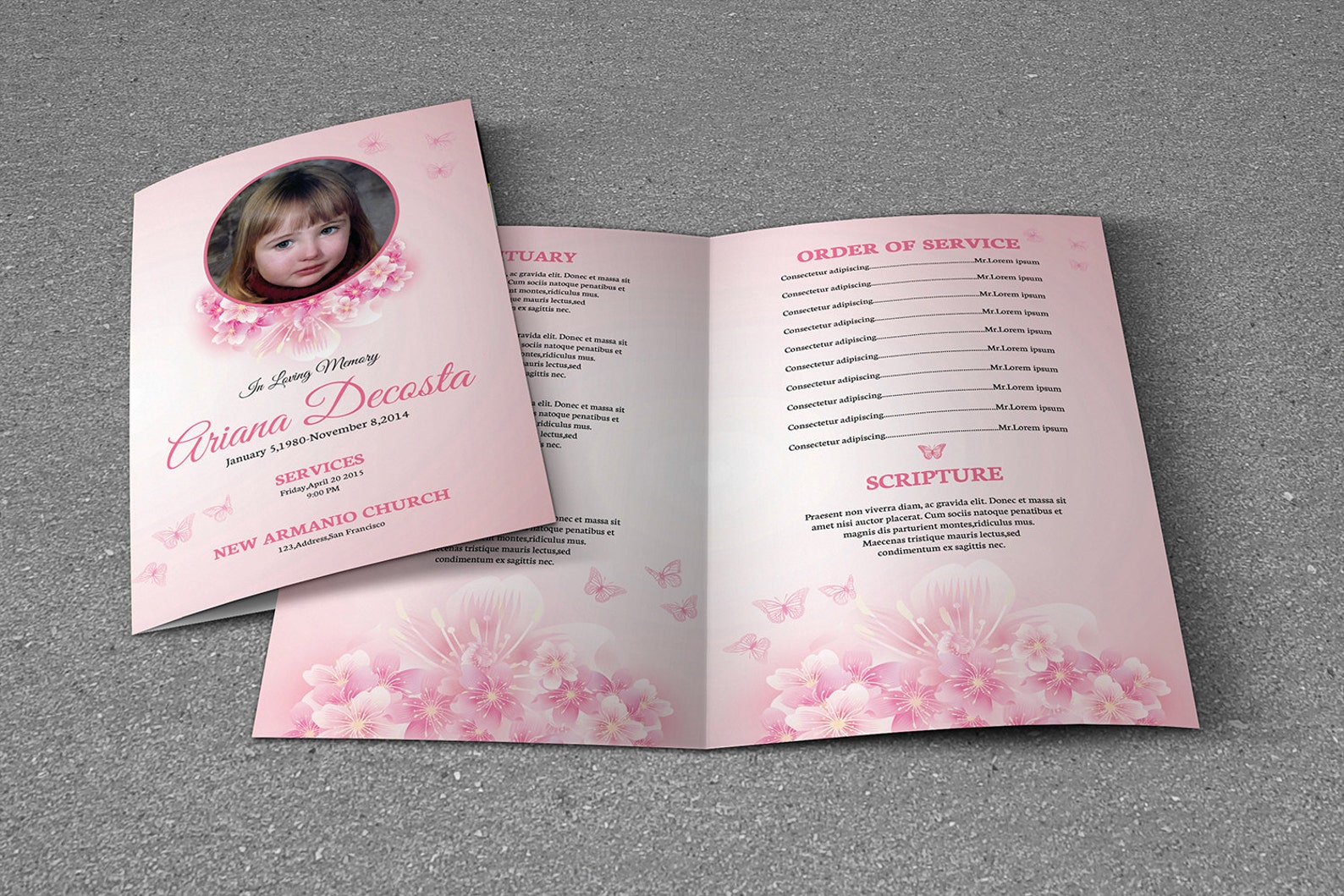 Child Funeral Program Template Obituary Template Ms Word - Etsy
