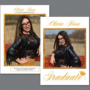 Graduation Announcement Template |  Graduation Invitation Card |  Ms Word Photoshop & Elements Template | G-004