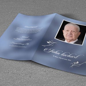 Printable Funeral Program Template | Obituary Program Template | Photoshop & MS Word Template | Instant Download | T-301