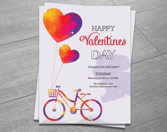Valentines  Flyer Template | Valentine's Party Invitation Flyer | Ms Word,Photoshop & Elements Template | Instant Download