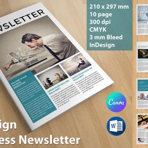 Business Newsletter Template | Canva, InDesign CS and MS Word | 10 pages |  Instant Download