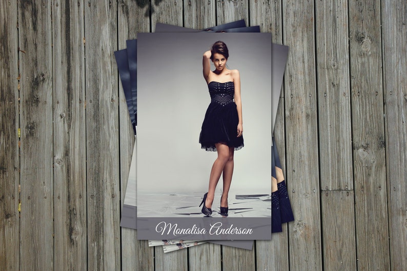 Modeling Comp Card Template Model Comp Card Photoshop, Elements & MS Word Template Instant Download mc-01 image 2