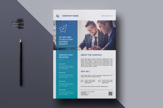 Business Flyer Corporate Flyer Template Ms Word And Etsy