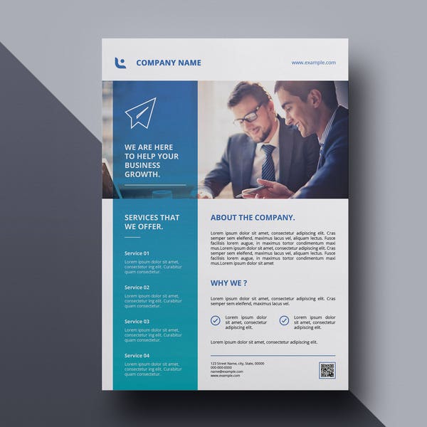 Business Flyer | A4 Corporate Flyer Template |   Ms Word and Photoshop Template, Instant Download