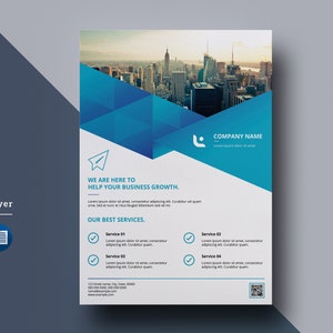 Corporate Flyer Template A4 Business Flyer Ms Word and Photoshop Template, Instant Download image 1