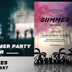 Summer Party Flyer | Summer Event Flyer, Summer Festival Flyer Template |  Photoshop & MS Word Template | Instant Download