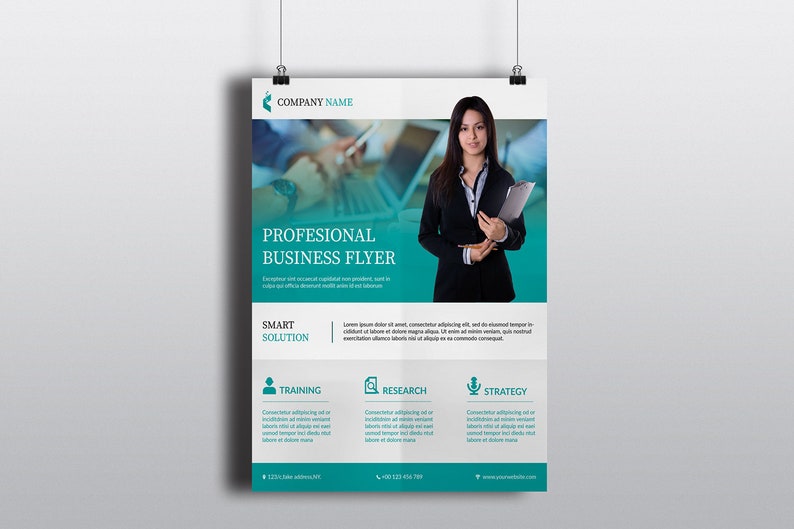 Minimal Corporate Flyer Template Creative Business Flyer Template Photoshop & Ms Word Template, Instant Download image 3