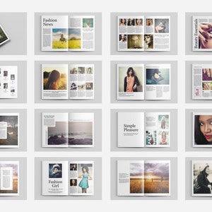 Plantilla de revista de fotografía de 32 páginas / Plantilla de folleto de portafolio de fotografía / Lookbook de moda / Plantilla de Photoshop e InDesign /