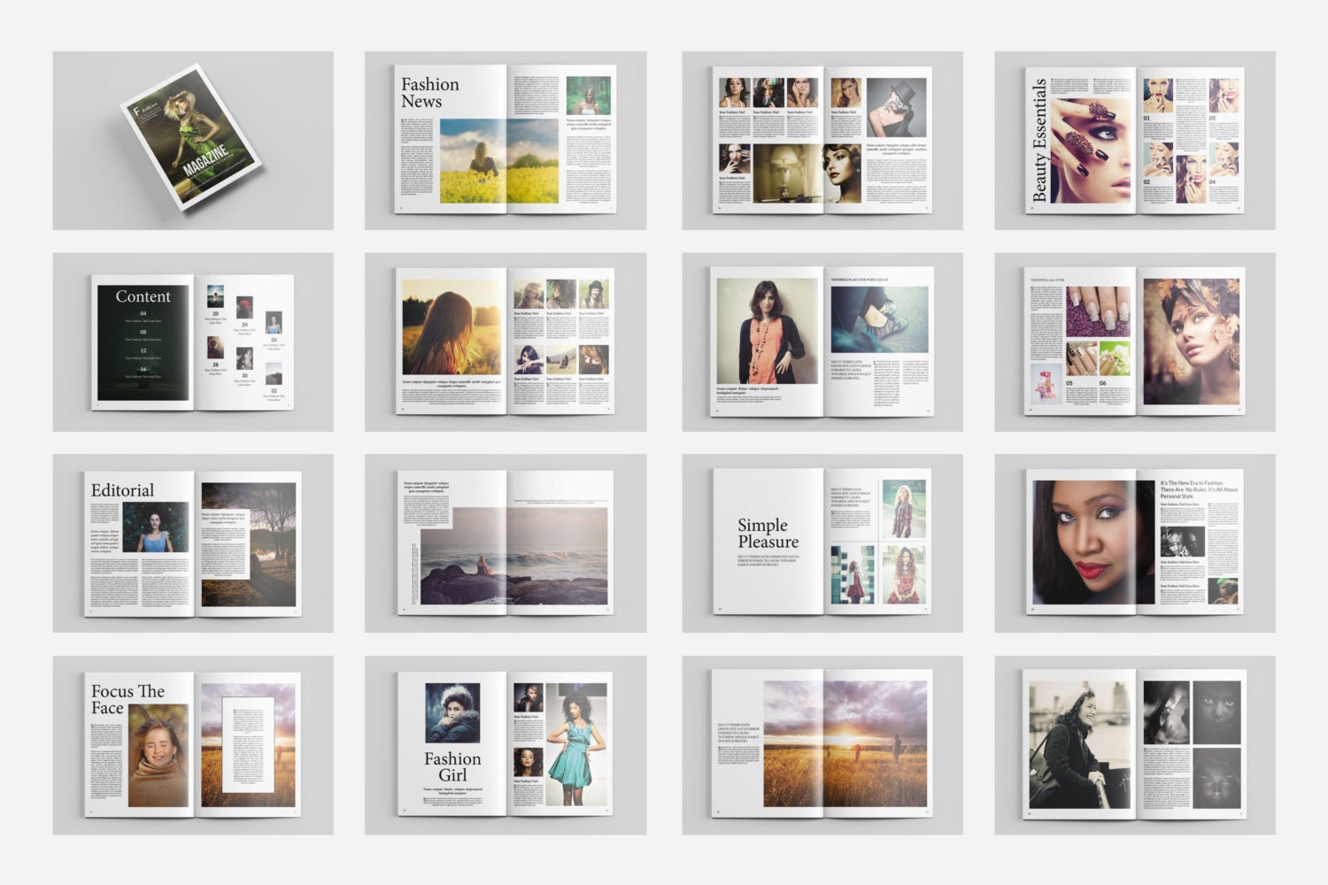 Fashion Magazine Layout Stock Template