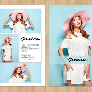 Modeling Comp Card Template: Fashion Agency Zed Card (Instant Download)