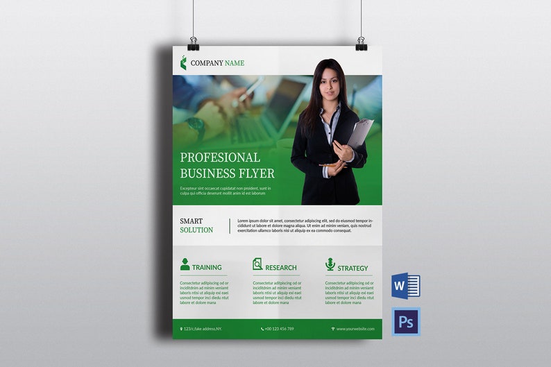 Minimal Corporate Flyer Template Creative Business Flyer Template Photoshop & Ms Word Template, Instant Download image 1