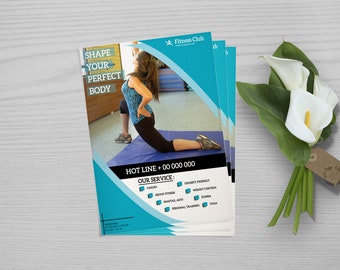 Gym Flyer Template,  Printable Fitness Club Flyer | Fitness Flyer Template |   MS Word,  Photoshop Template,  Instant Download