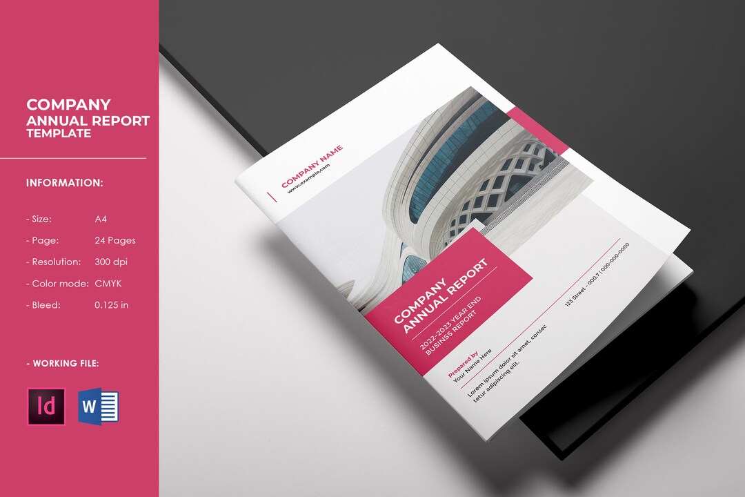Printable Annual Report Template: Customizable MS Word & Indesign (A4 ...