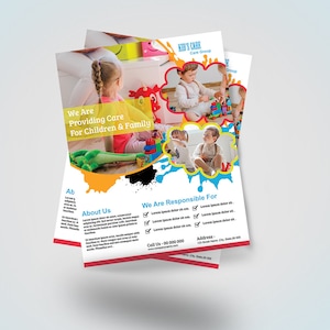 Kid's Care Flyer Template | Photoshop and MS Word Template | Instant Download