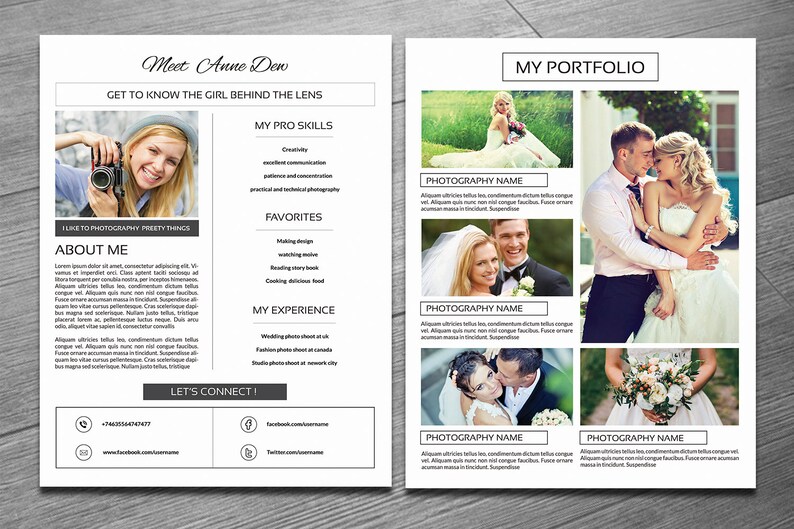About Me Page Template Professional Photographer About Me Etsy