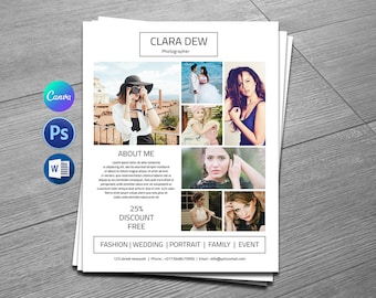 Photography Flyer Template: Customizable Design (Photoshop, Word, Canva)