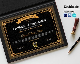 Printable Certificate Template | Certificate of Appreciation, Multipurpose Certificate Canva,  Photoshop & MS Word Template