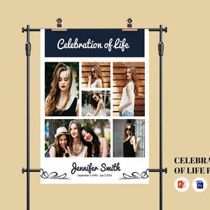Funeral Welcome Sign  , Memorial Poster Template ,  | Editable Powerpoint & Photoshop Template | Instant Download | V01
