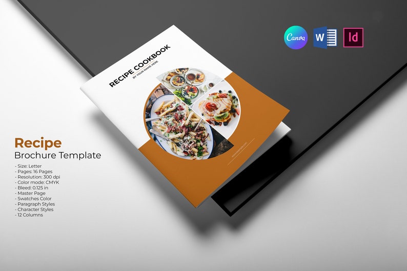 Plantilla de recetario imprimible: Canva, Word, InDesign (descarga ...