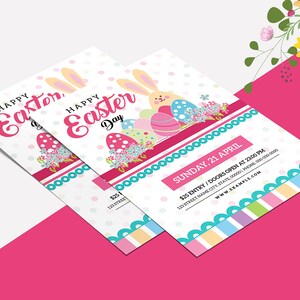 Printable Easter Party Flyer Easter Egg Hunt Invitation Template Canva, Photoshop & MS Word Template, Instant Download image 2