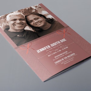 Printable Funeral Program Template | memorial program | obituary template | MS Word and Photoshop Template | Instant Download | Fp-086