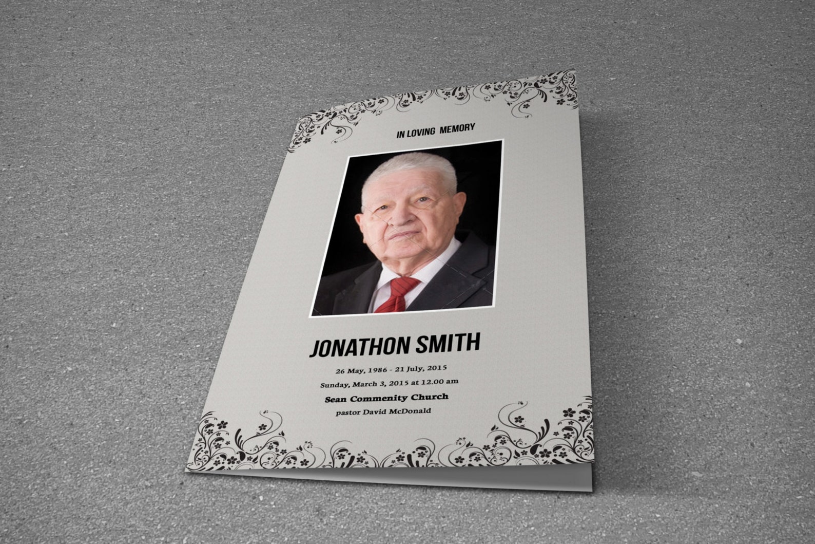 Funeral Program Template Obituary Template Mac Etsy