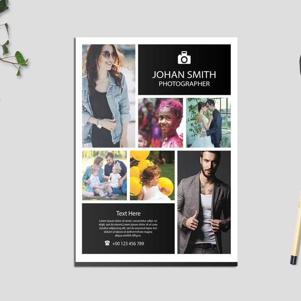 Photography Flyer Template | Marketing Template for Photographer | Studio Flyer  | Ms Word & Photoshop  Template | Instant Download