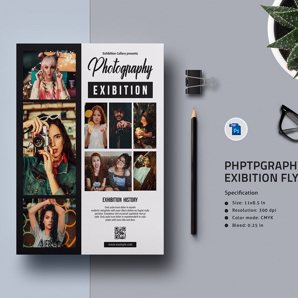 Photography Exhibition Flyer Template | Photoshop Template , Instant Download