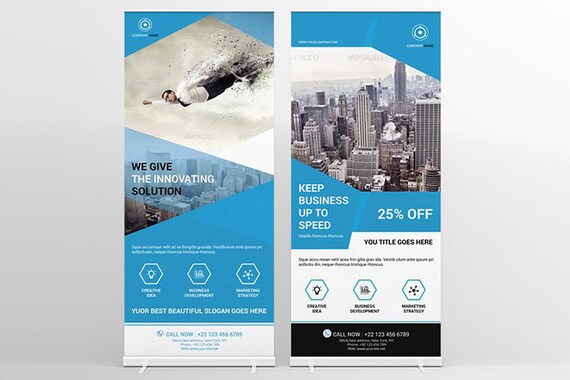 Rollup Banner Corporate Business Rollup Banner Indesign Etsy