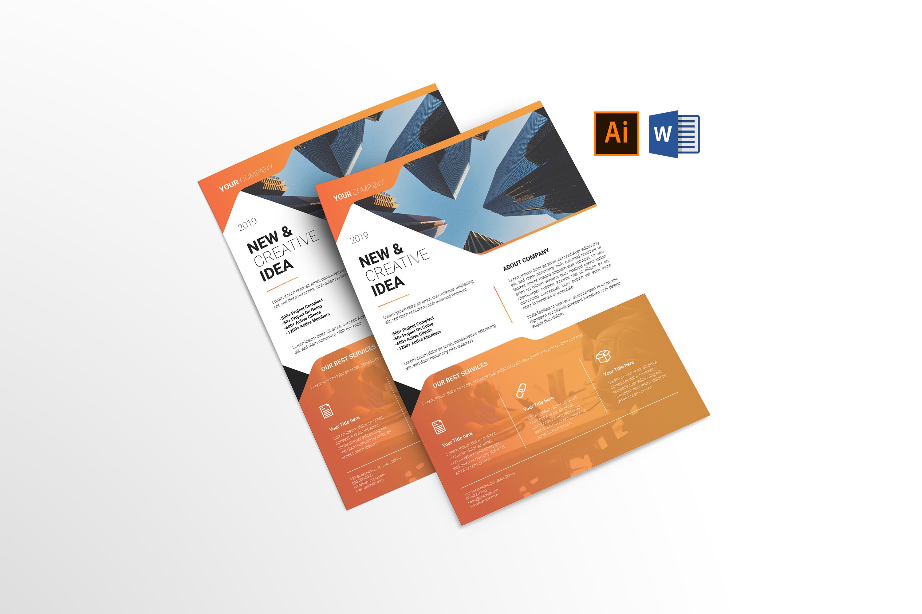 Corporate Flyer Template, Business Flyer Template |  flyer design |   Ms Word and Illustrator Template, Instant Download