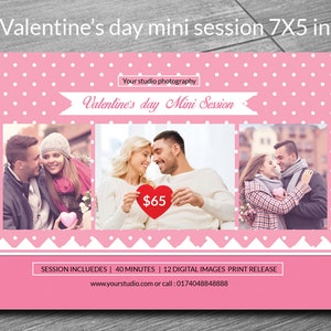 Valentine&#39;s Day Mini Session Template: Photography Marketing Board (PSD)