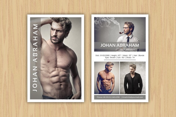 model comp card template modeling comp card photoshop etsy comp card template