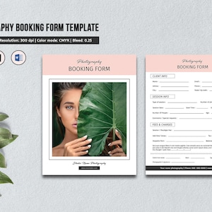 Photography Client Contract Form: Photoshop & MS Word Template (Instant Download)