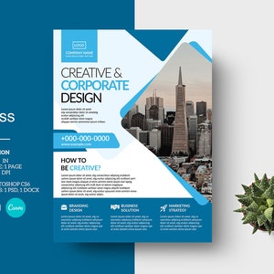 Professional Corporate Flyer Template, Modern & Customizable Designs| Business Flyer | Ms Word, Photoshop and Canva Template