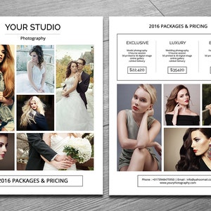 Photography Price list Template | Photography Pricing Guide | Photography Marketing Flyer | Photoshop & Elements Template | Instant Download