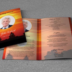 Bestattungsprogramm Vorlage | Gedenkprogramm | Photoshop & MS Word Vorlage | Sofort Download | FP-295