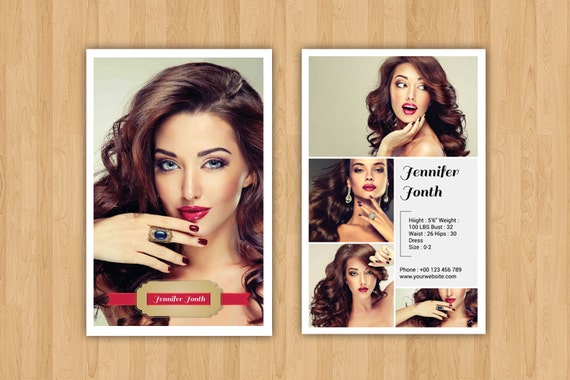 modeling comp card template fashion model comp card photoshop elements and ms word template instant download mc 23 download comp card template