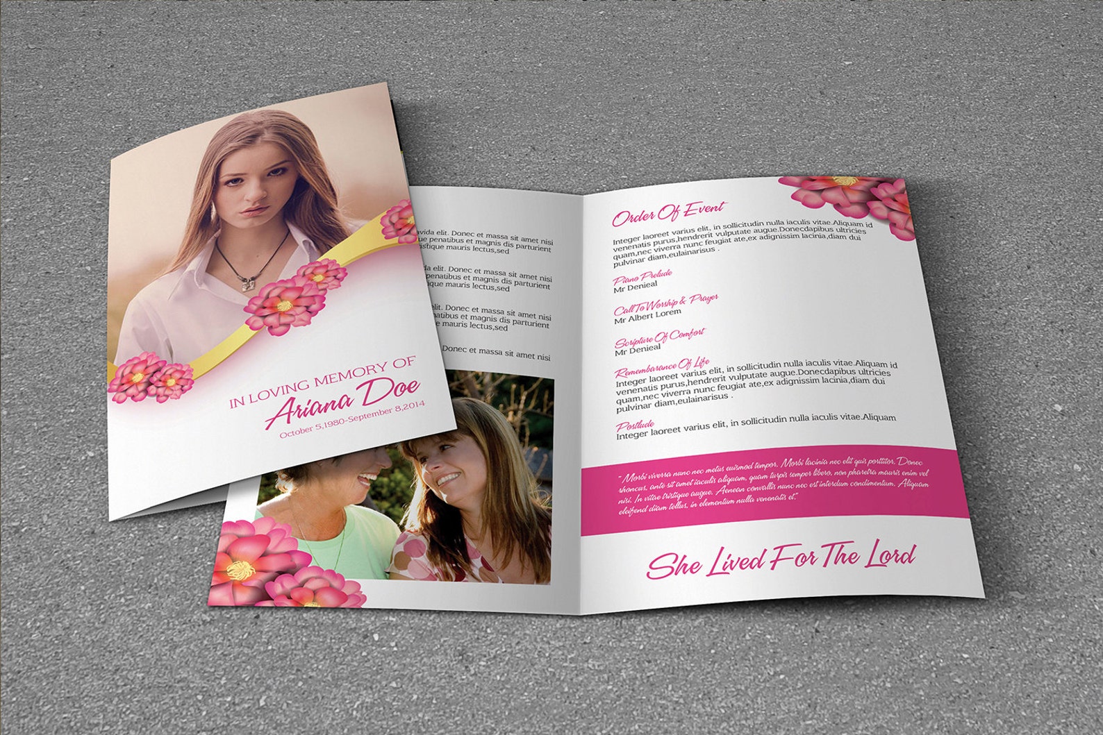 Obituary Template Printable Funeral Program Template Etsy Obituary Template Printable Funeral Program Template Etsy