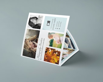 Photography Square Trifold Brochure template | Photoshop and MS Word files | Photography marketing template | Instant Download | PB-023