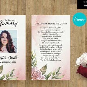 Floral Funeral Prayer Card Template | Printable Memorial Prayer Card,  Editable Canva, MS Word & Photoshop Template | Instant Download