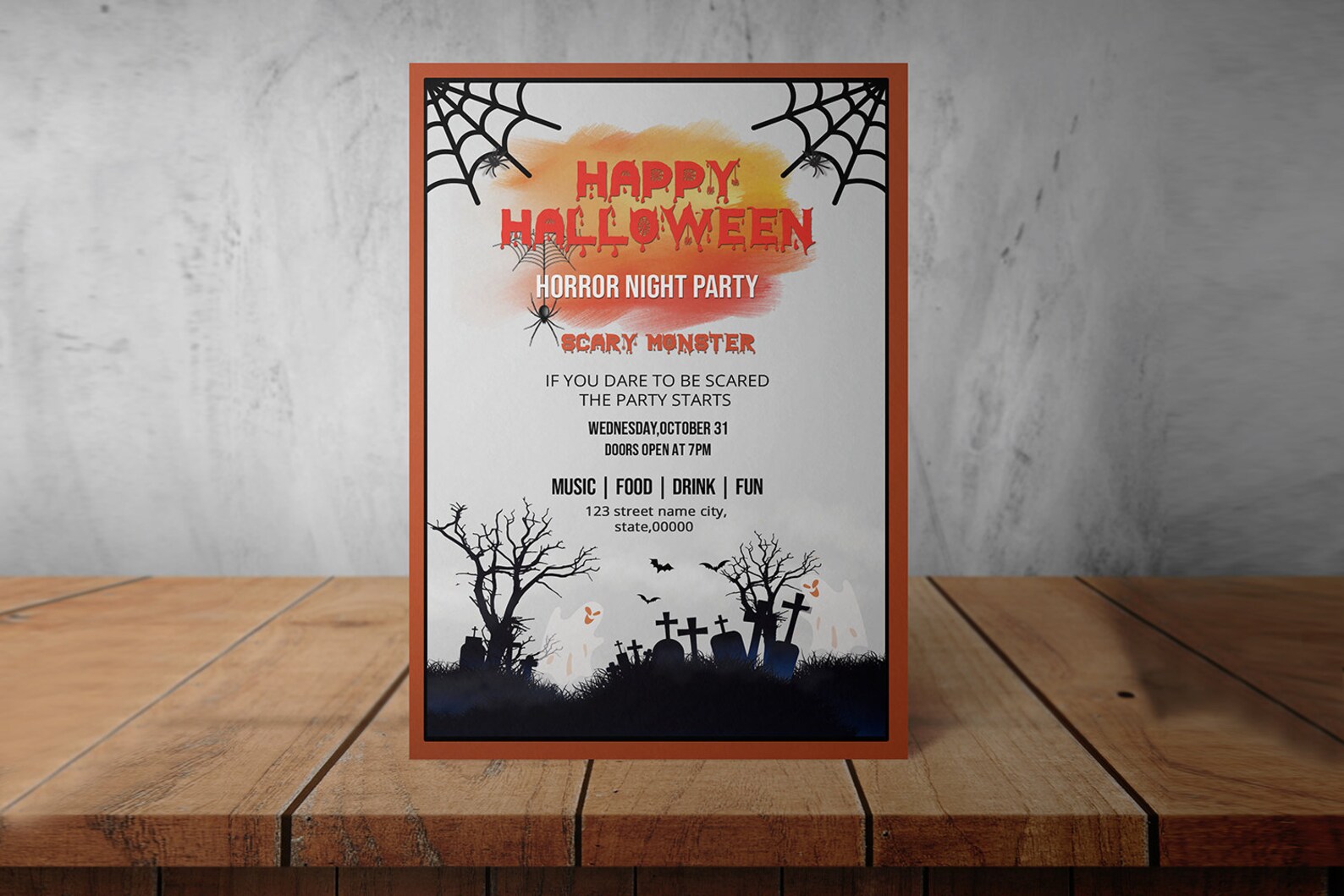 Printable Halloween Party Flyer Halloween Party Invitation Etsy