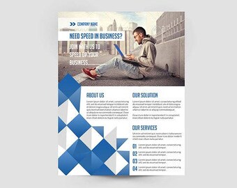 Corporate Flyer Template |  Business Flyer Template | Ms Word and Photoshop Template, Instant Download