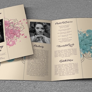 Printable Funeral Program Template | Obituary program Template | Photoshop, Mac Page & MS Word Template | Instant Download | FP-127
