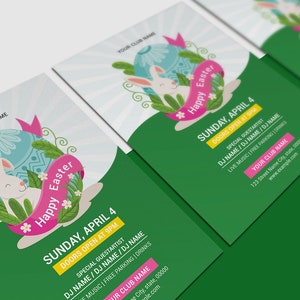 Easter Celebration Party Flyer Prinable Easter Egg Hunt Invitation Template Photoshop and MS Word Template, Instant download image 3