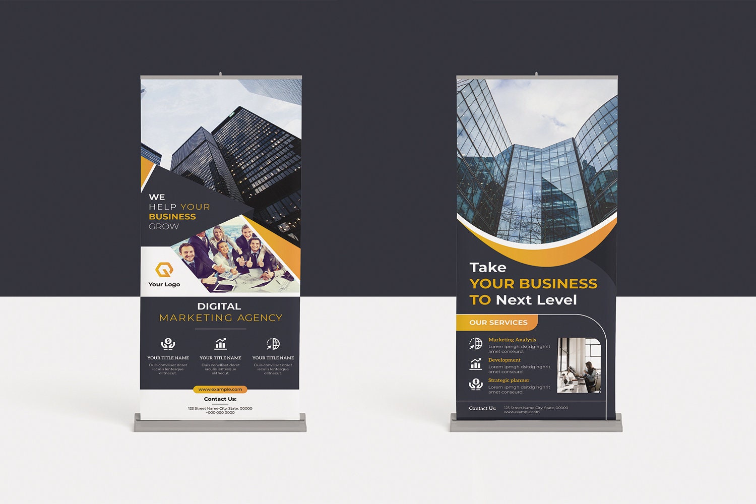 Banner For Indesign Corporate Roll-up Banner Template | Illustrator & Indesign (30x70 ...