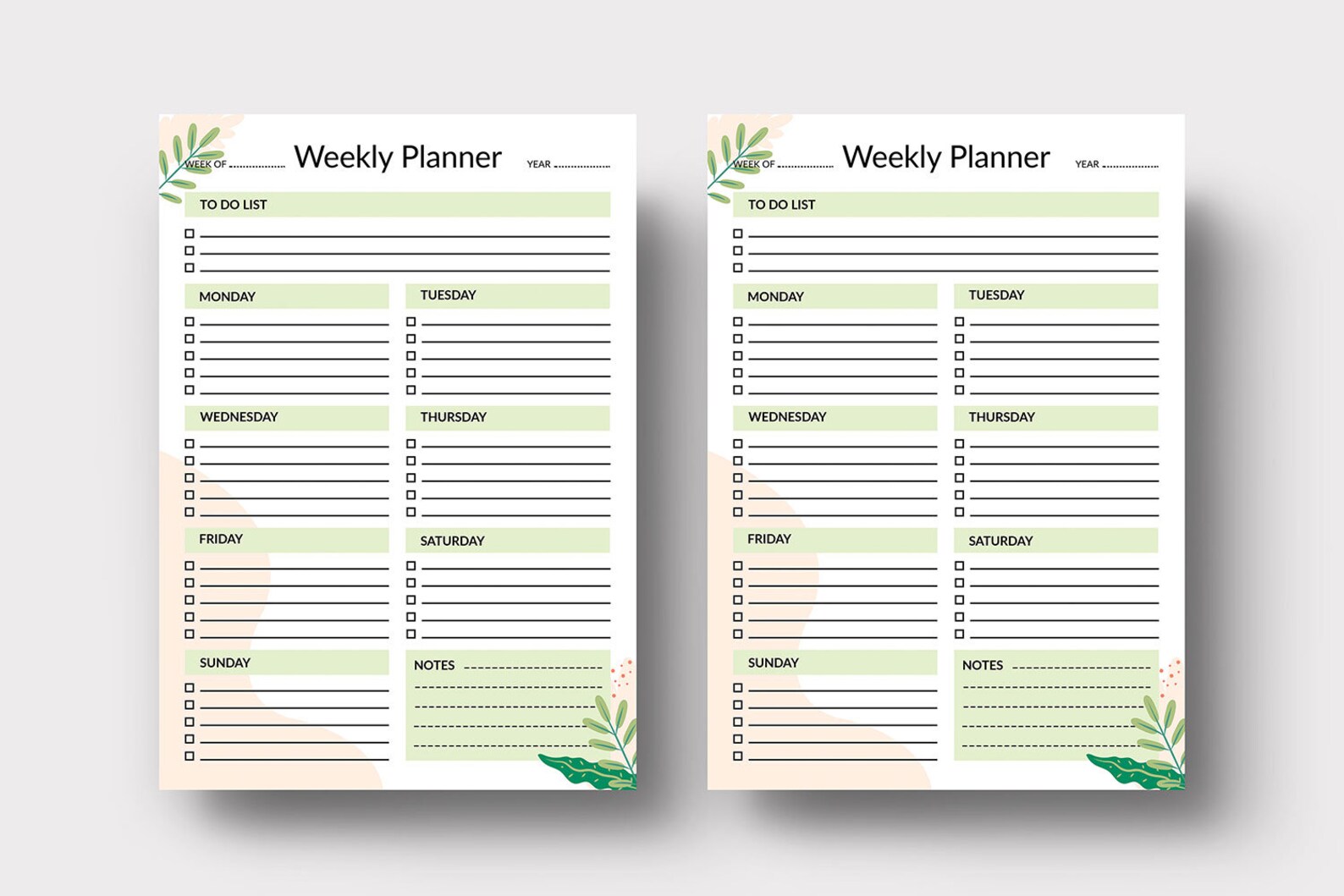 Weekly Planner Insert Template Printable Planner Template - Etsy