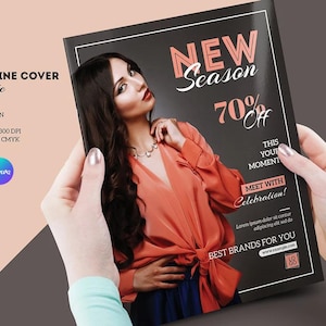 Magazine Cover Template, Canva and Photoshop template, Instant Download